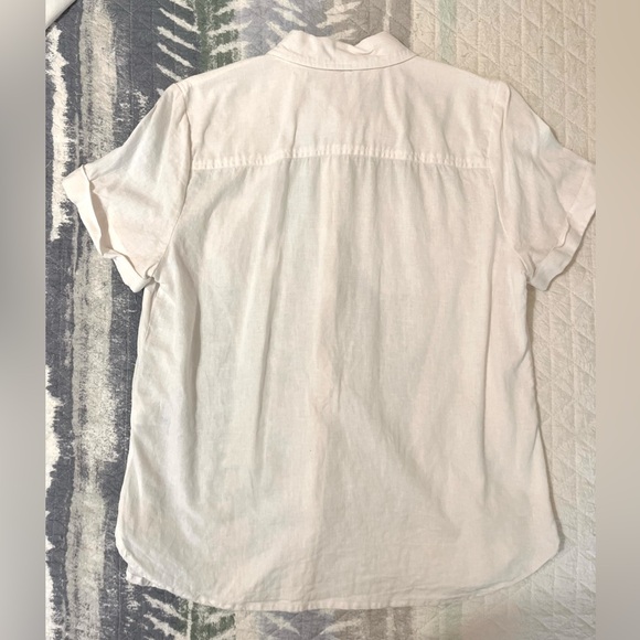 Short sleeve button front shirt Size S, White Tommy Hilfiger Linen blend - Picture 5 of 5